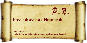 Pavlekovics Nepomuk névjegykártya